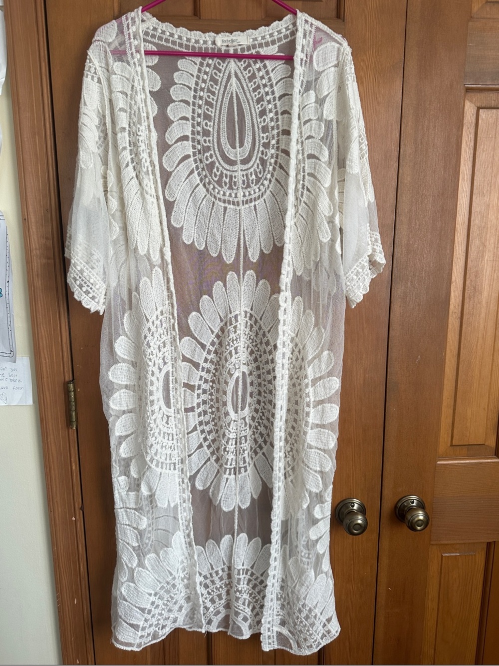 Rebellion Cream Crochet Lace Kimono
